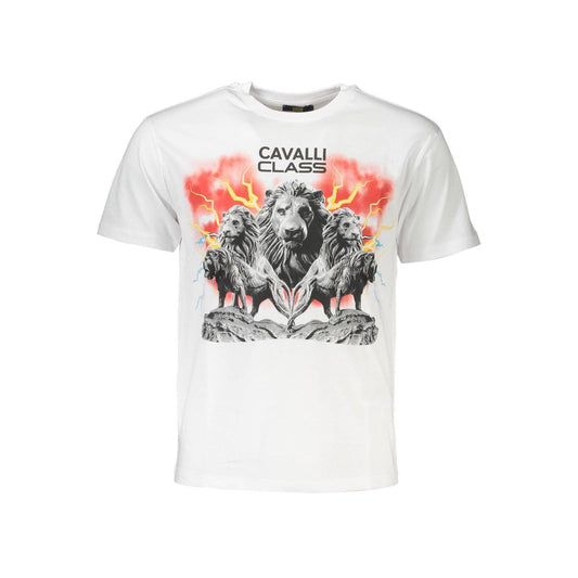 Cavalli Class Bela bombažna moška majica