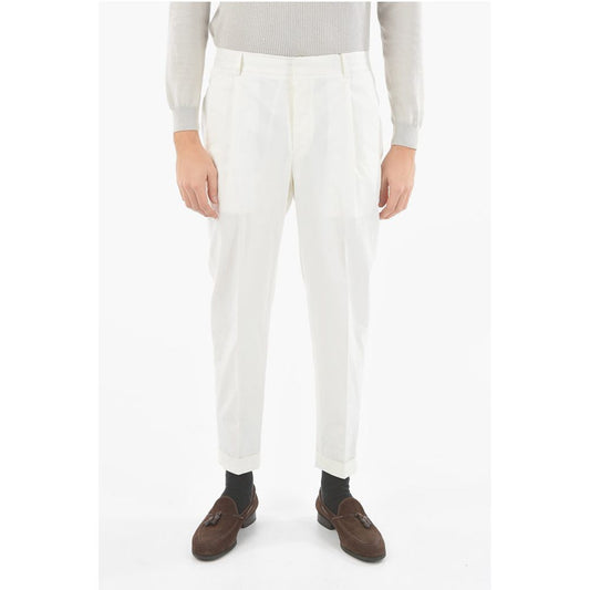 Corneliani CC COLLECTION Single Pleat Stretch Cotton RESET Pants