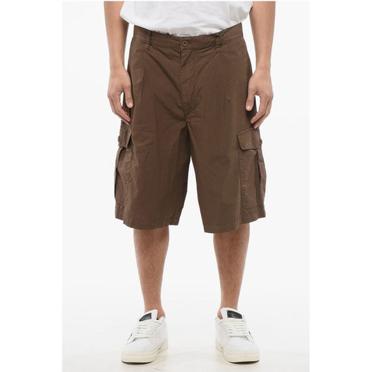 Armani EMPORIO Single-pleated Cotton Cargo Shorts