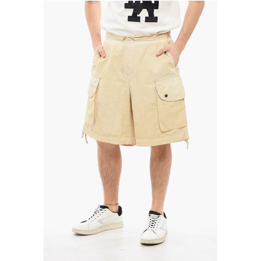 A Paper Kid Faded Effect Cotton and Nylon Cargo Shorts