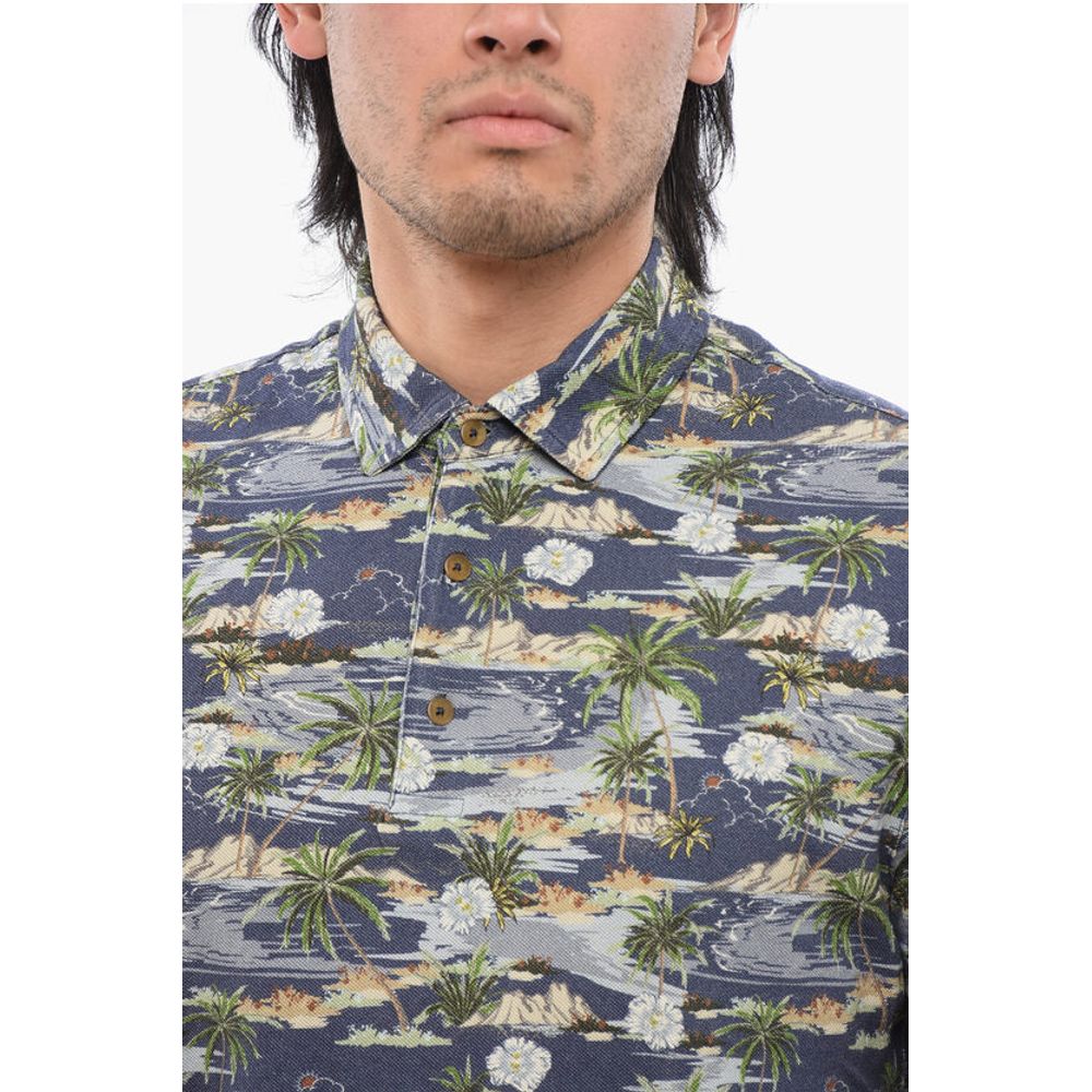 Altea Beach Print Cotton Polo