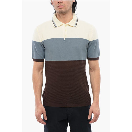 Altea Cotton Knit Color Block Polo