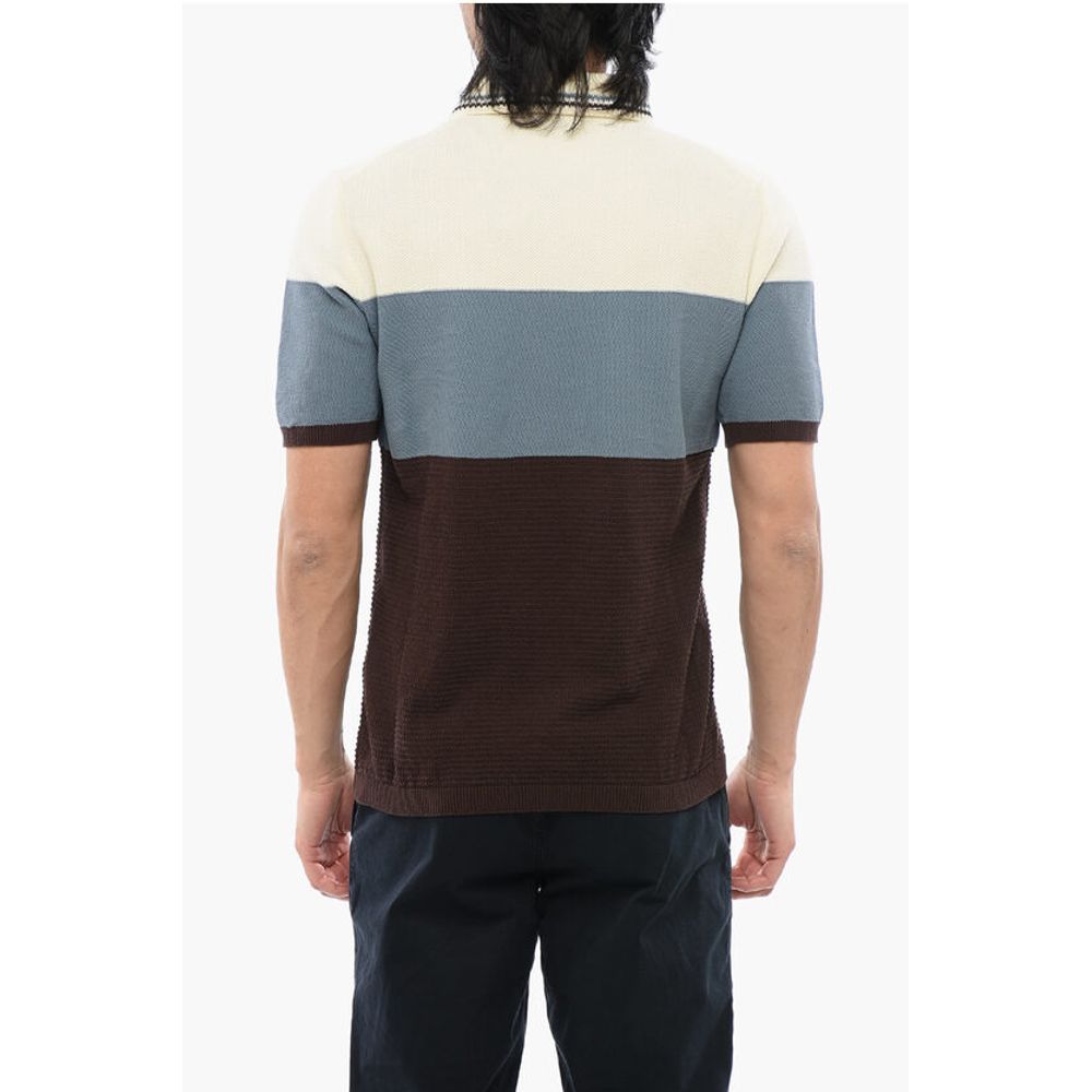 Altea Cotton Knit Color Block Polo