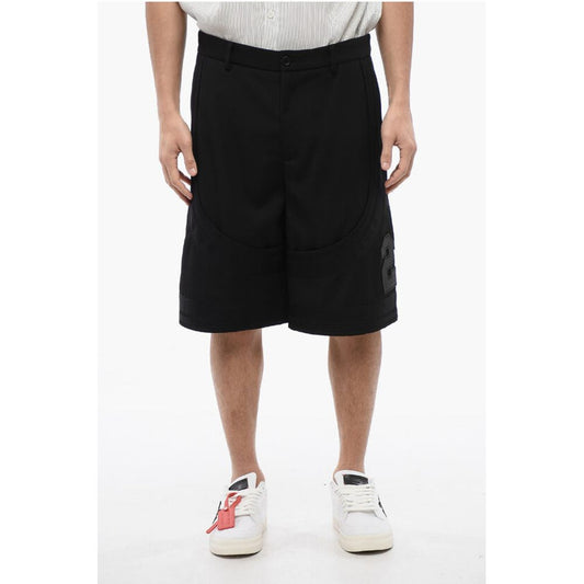 Off-White Virgin Wool Shorts With 23 Embroidery