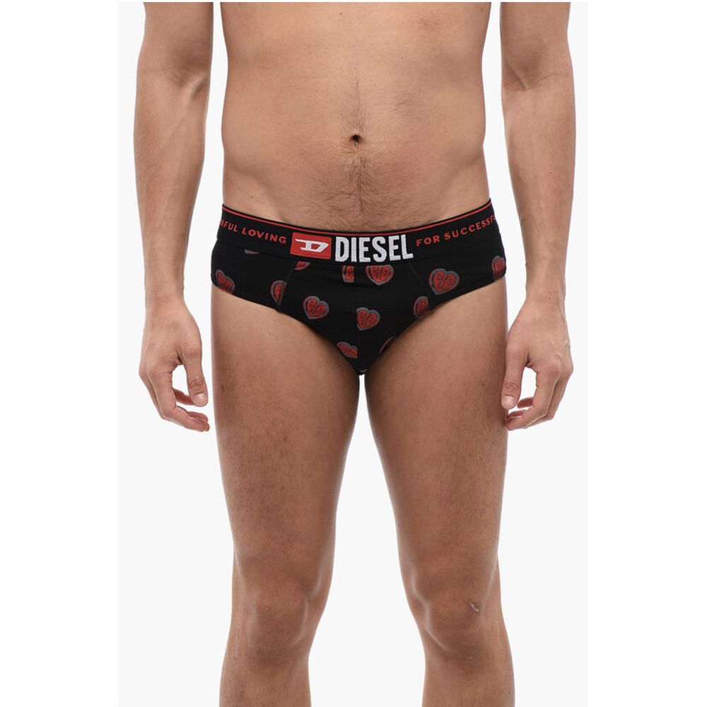 Diesel Set of 3 Stretch Cotton Briefs with Logoed Elastic Band