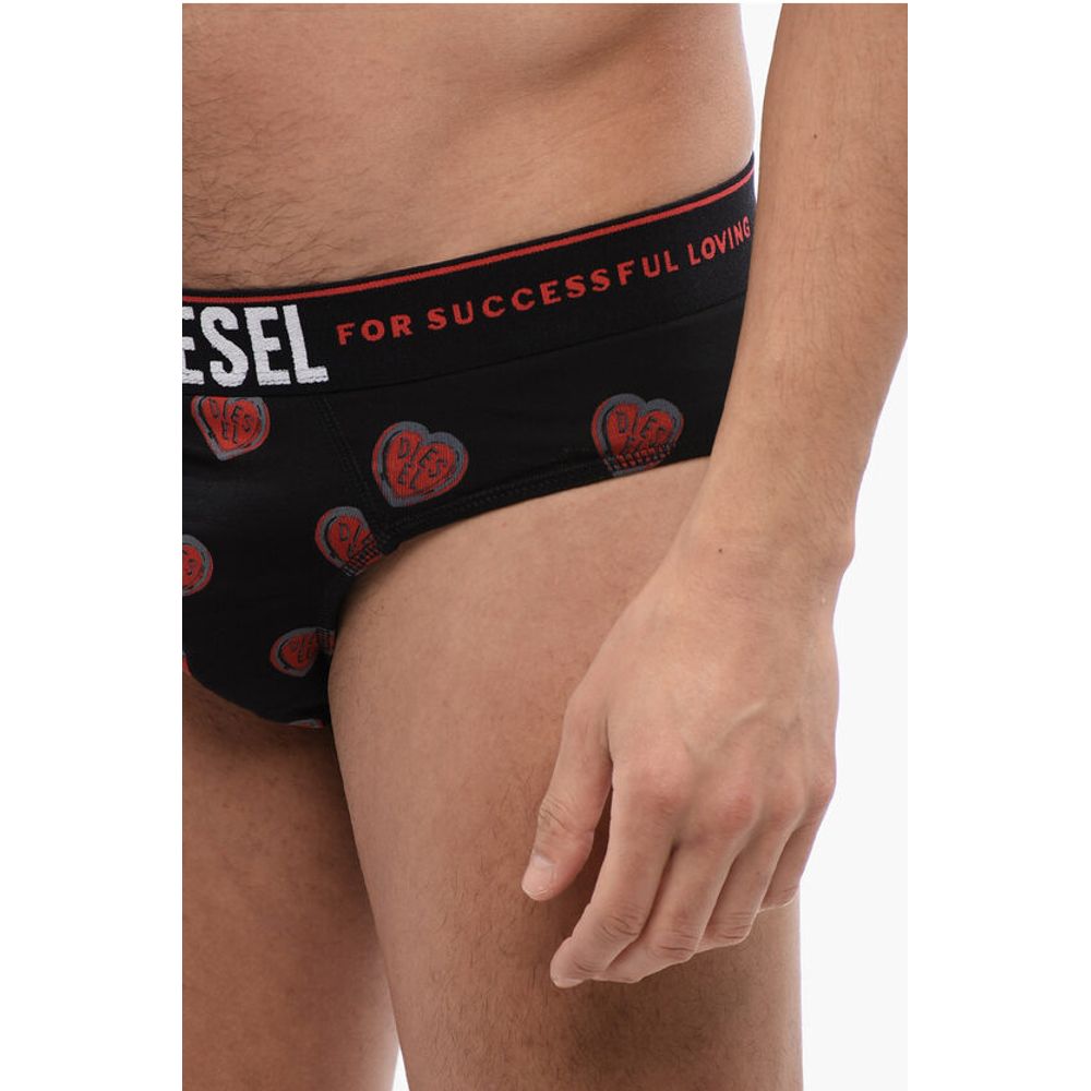 Diesel Set of 3 Stretch Cotton Briefs with Logoed Elastic Band