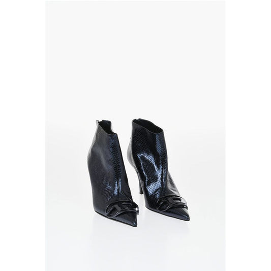 Diesel Snakeskin Effect Metallic Leather D-VENUS Ankle Boots Heel 8