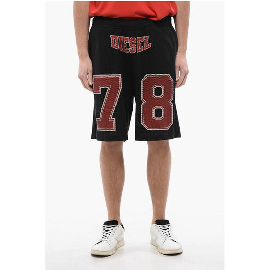 Diesel RED TAG Perforated P-TAIN Shorts with Drawstring Waist