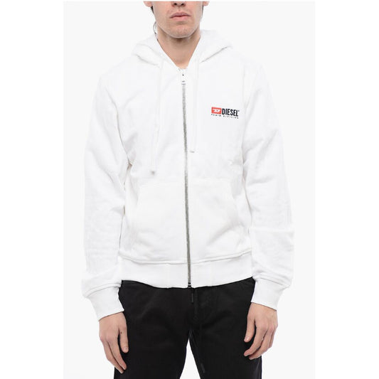 Diesel RED TAG Brushed Cotton S-GINN Sweatshirt with Hood and Zip C