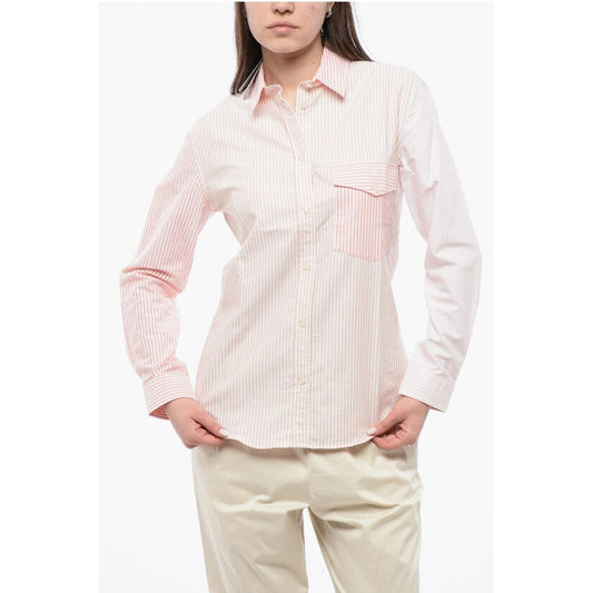Woolrich Awning Striped OXFORD Cotton Shirt with Breast-pocket