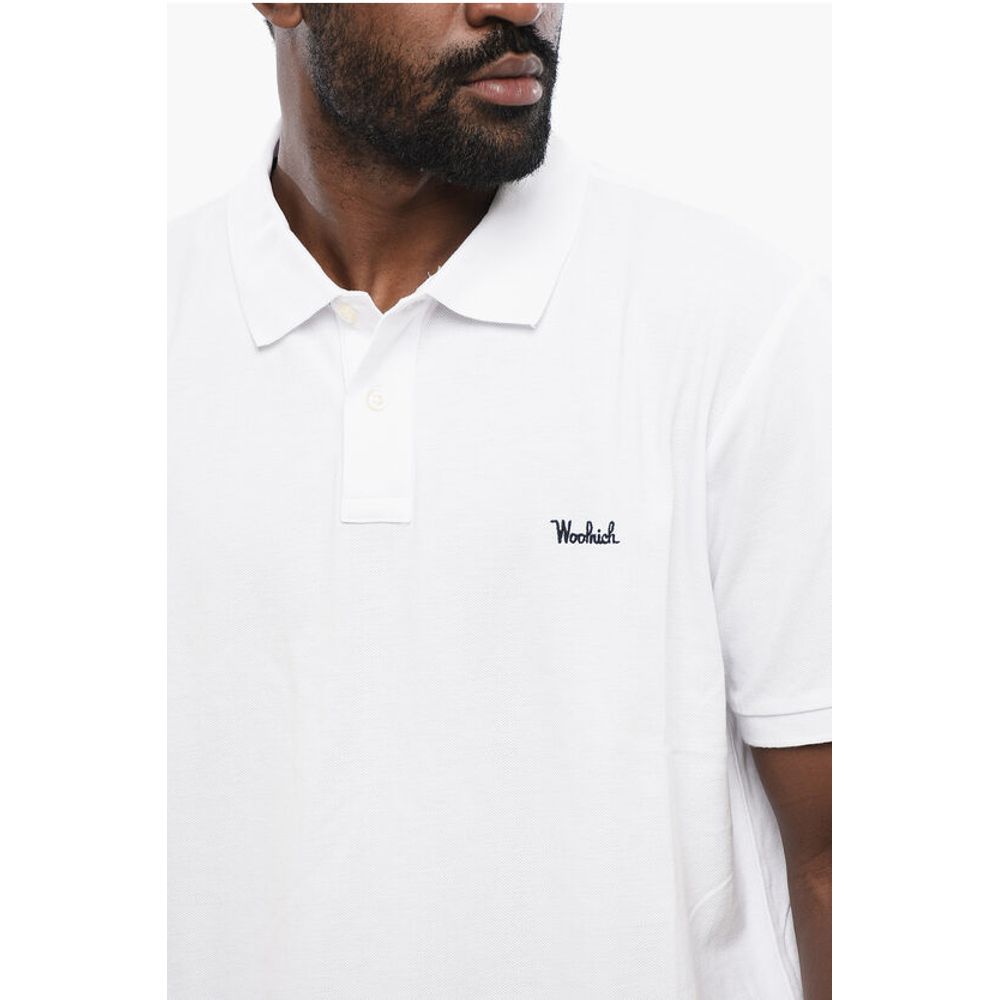 Woolrich Piquet Cotton Polo with Embroidery
