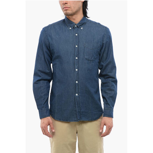 Woolrich Chambray Shirt With Breast Pockets