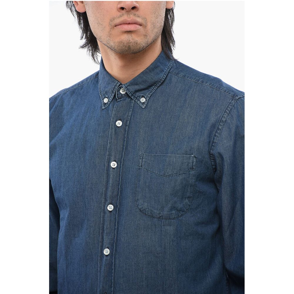 Woolrich Chambray Shirt With Breast Pockets