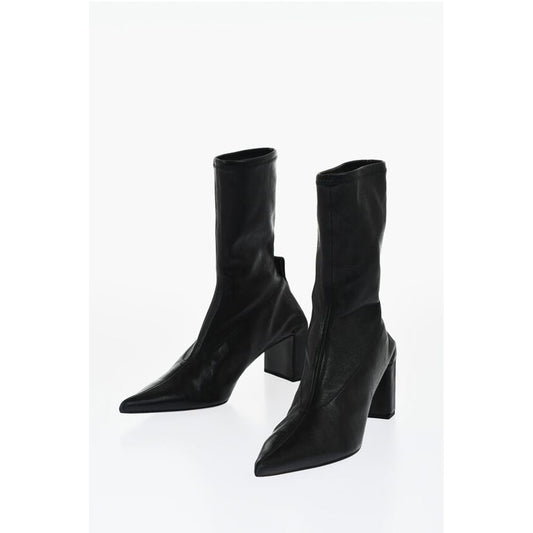 Jil Sander Pointed Leather Booties Heel 7 cm