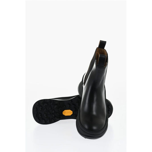 Jil Sander Leather Chelsea Booties With Vibram Sole