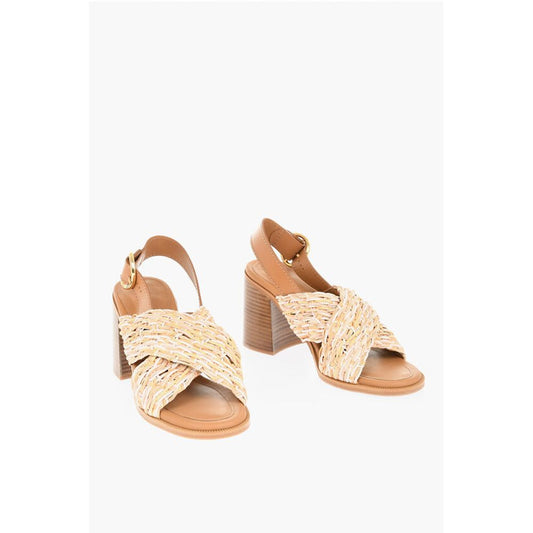 See By Chloé Criss-Cross Braided Sandals Heel 9 cm