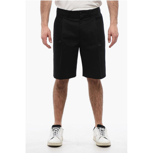 Golden Goose Solid Color Single Pleat Shorts with Belt Loops