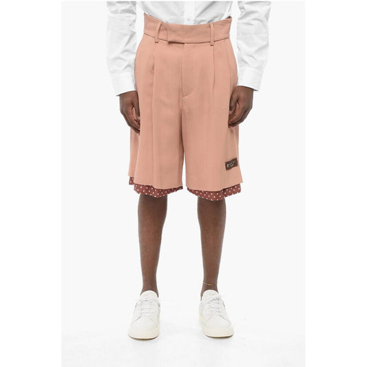 Amiri Double-pleated Twill Viscose Shorts with Polka Dot Detail