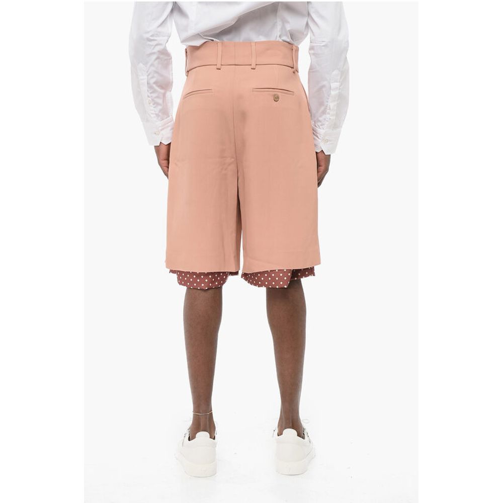 Amiri Double-pleated Twill Viscose Shorts with Polka Dot Detail