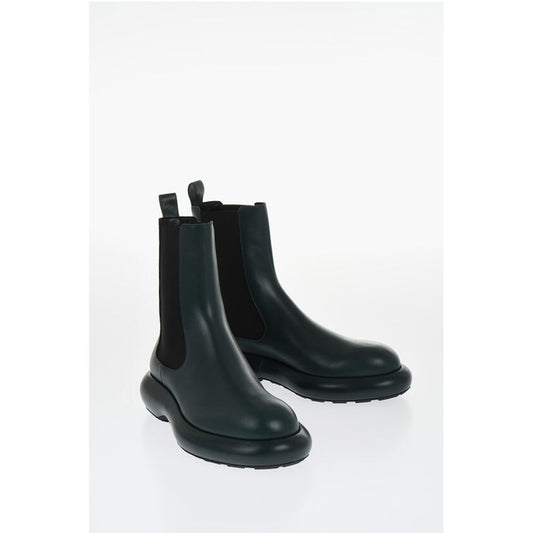 Jil Sander Leather Chelsea Booties with Chunky Sole