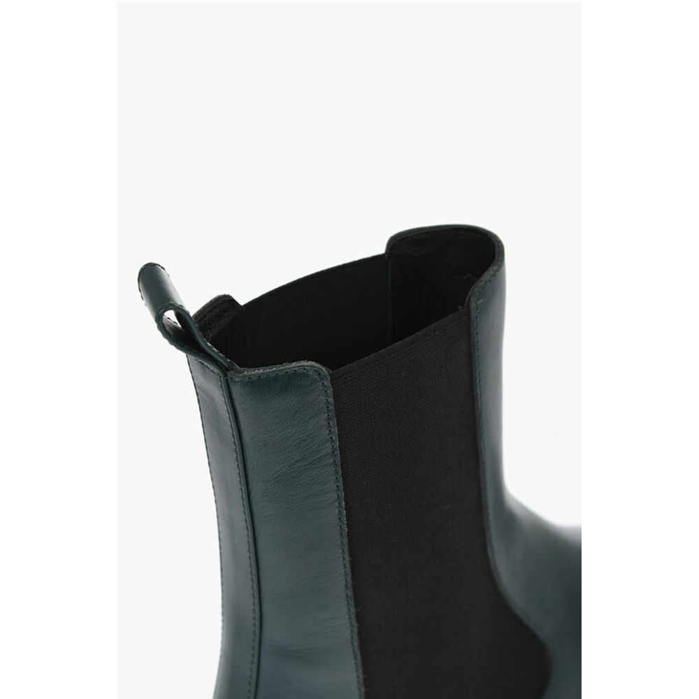 Jil Sander Leather Chelsea Booties with Chunky Sole