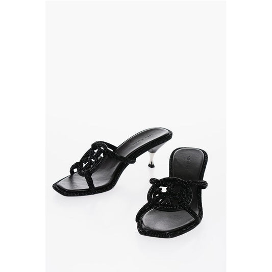 Tory Burch Suede PAVE GEO BOMBE Sandals with Rhinestone 5,5cm
