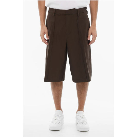 Neil Barrett Solid Color Straight Fit Bermuda shorts