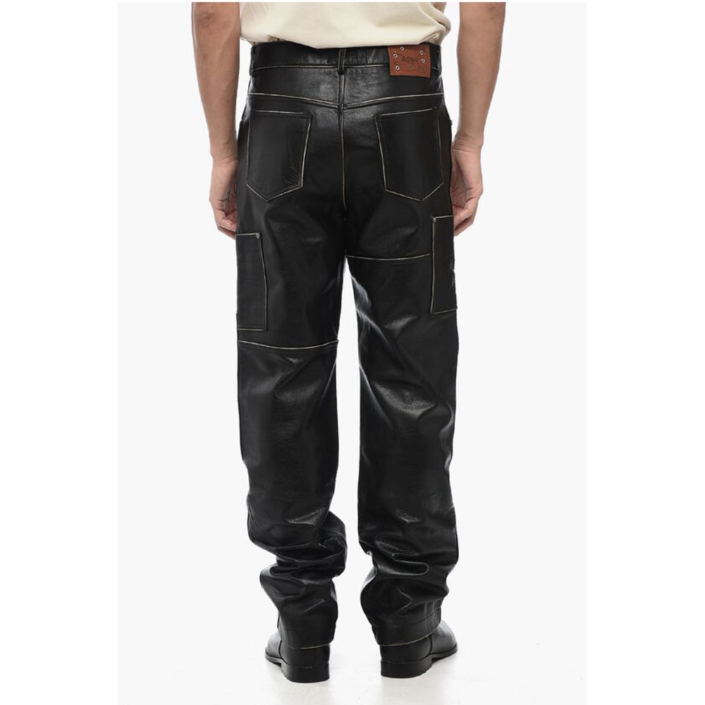 Andersson Bell Straight Leg Leather DRESZEN Pants with Belt Loops