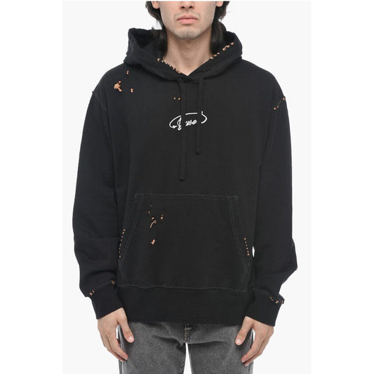 Diesel Distressed Effect S-MACS-L2 Hoodie With Embroidered Logo