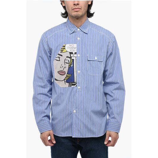 Junya Watanabe Striped Oversized Shirt with Pop Art Patch