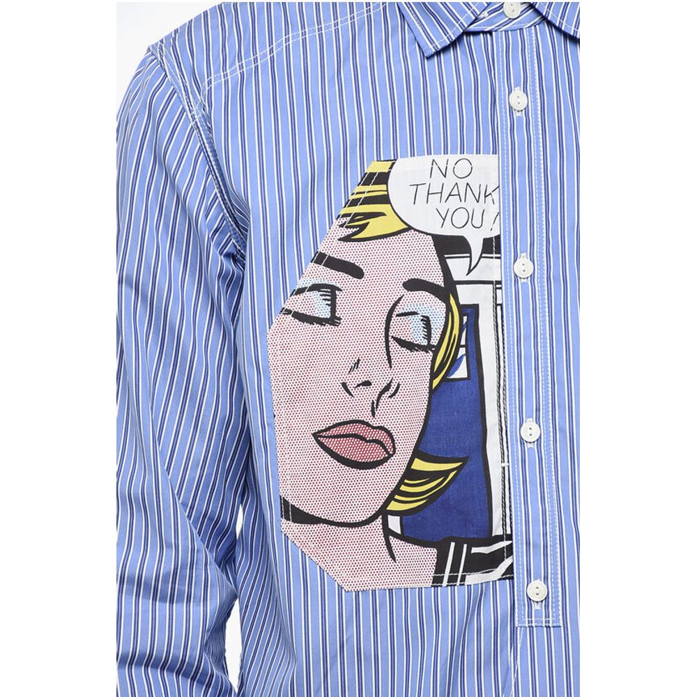 Junya Watanabe Striped Oversized Shirt with Pop Art Patch