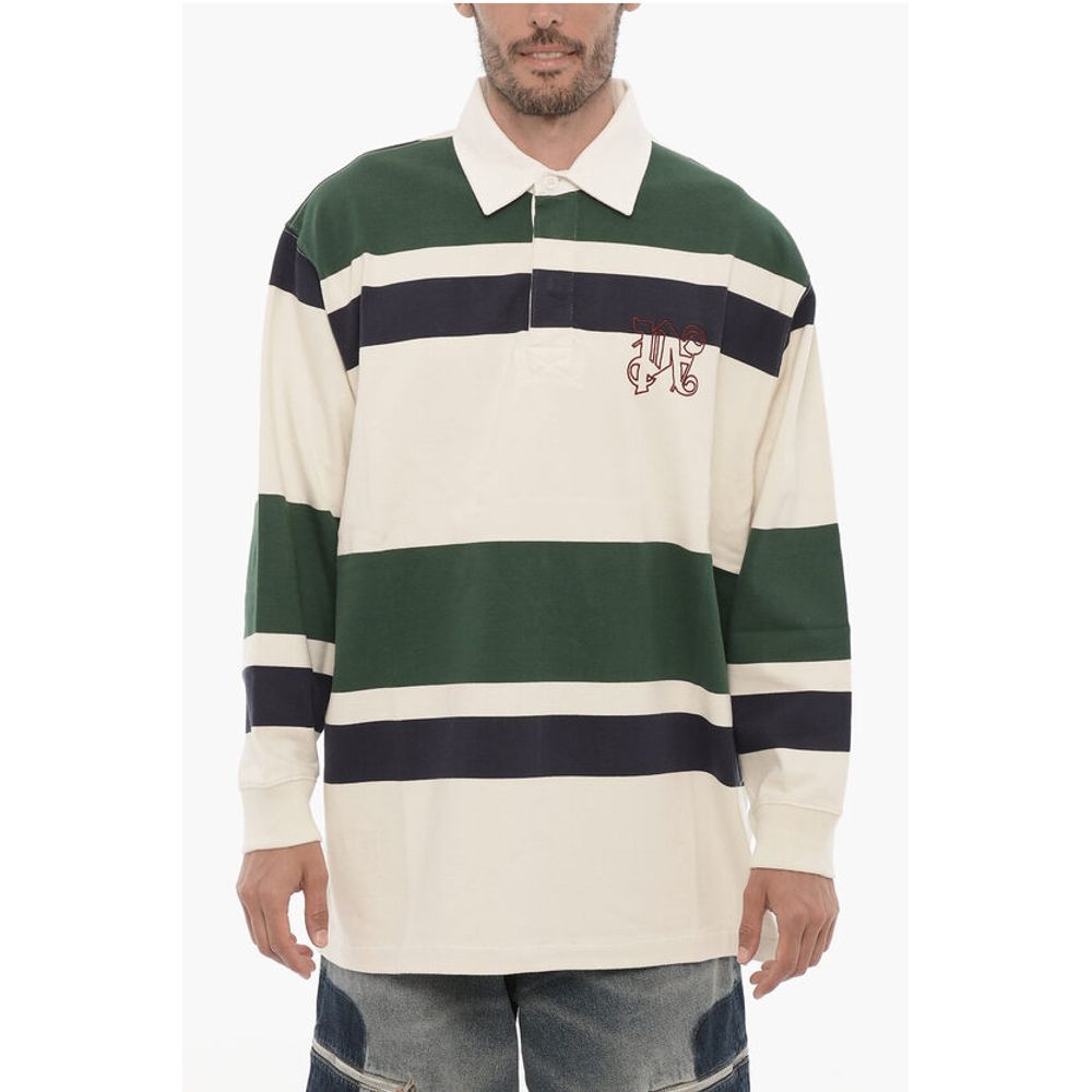 Palm Angels Striped 3-Buttons Polo Shirt