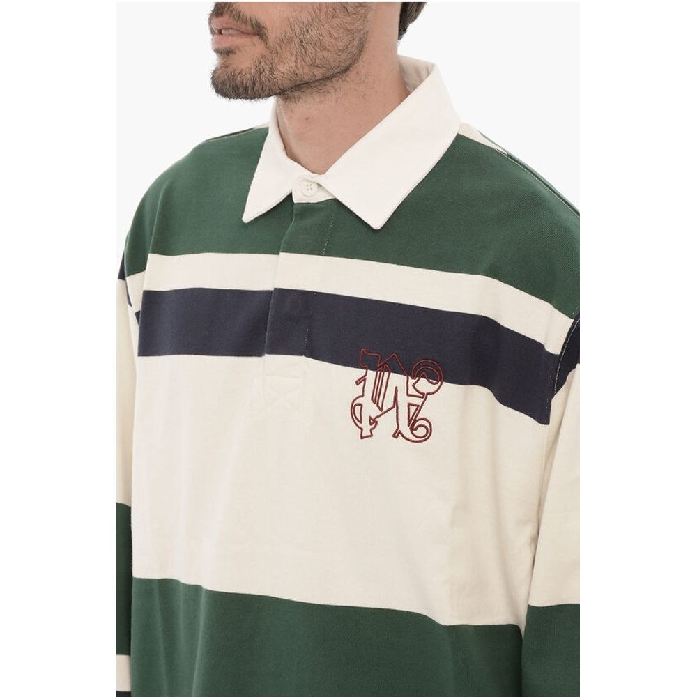 Palm Angels Striped 3-Buttons Polo Shirt