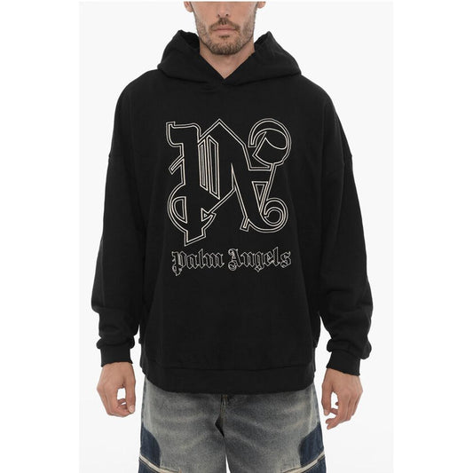 Palm Angels Brushed Cotton Hoodie with Embroidered Logo