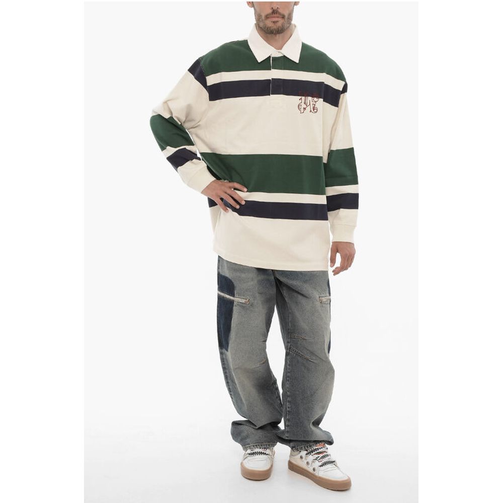 Palm Angels Striped 3-Buttons Polo Shirt