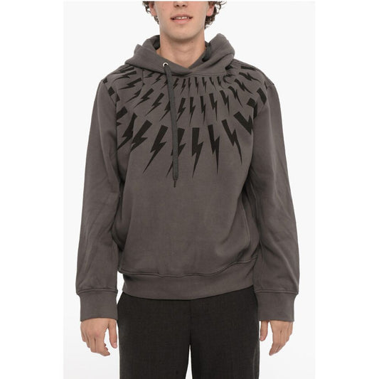 Neil Barrett Easy Fit hoodie With ThunderBolt Print