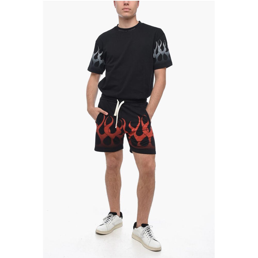 Vision of Super Flame Print Brushed Cotton Jogger Shorts
