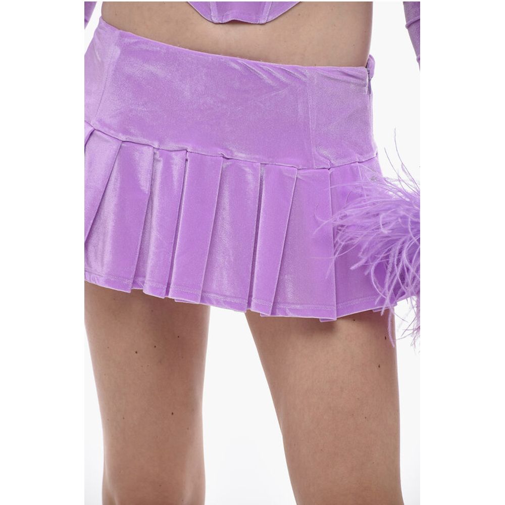 Adriana Hot Couture Pleated Chenille Miniskirt