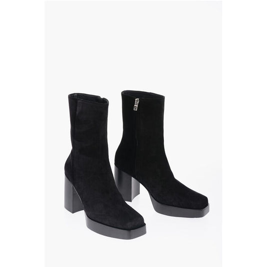 Amiri Square Toe Sueede Booties Heel 10cm
