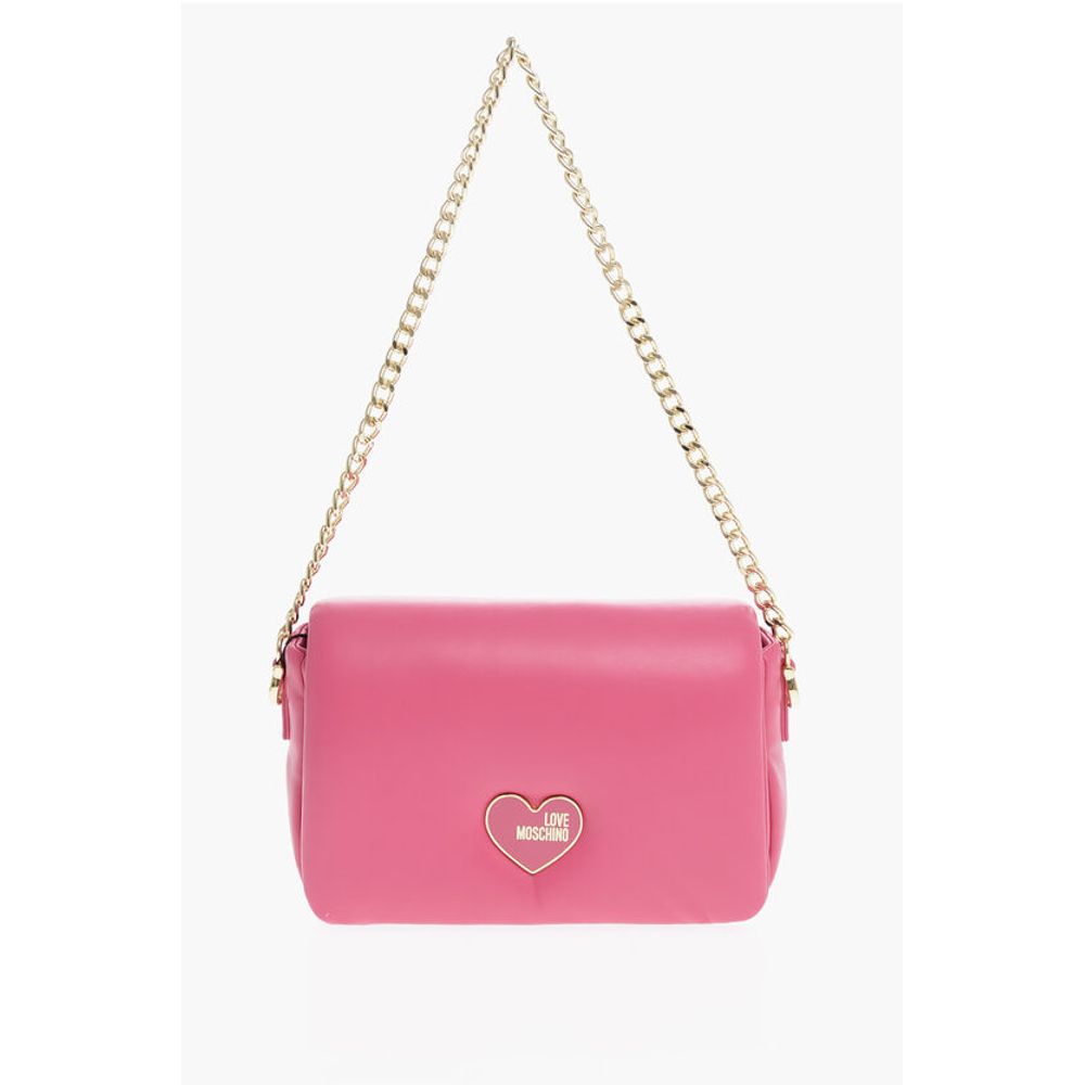 Moschino LOVE Faux Leather Crossbody Bag with Golden Chain