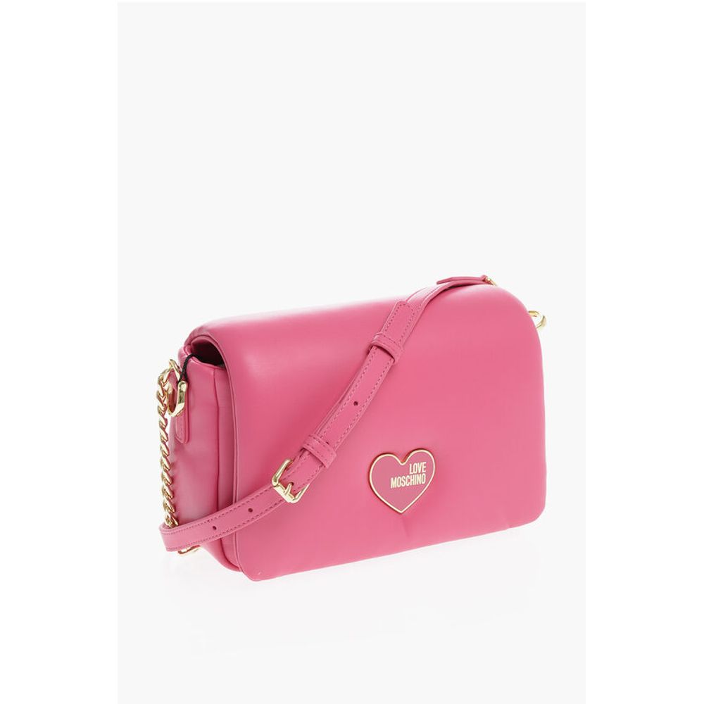 Moschino LOVE Faux Leather Crossbody Bag with Golden Chain