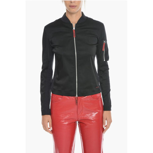Diesel Satin T-OPUNTIA Bomber Jacket with Contrasting Details and S