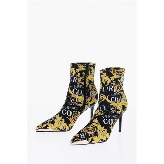 Versace JEANS COUTURE Baroque Printed Point Toe SCARLETT Sock Boots