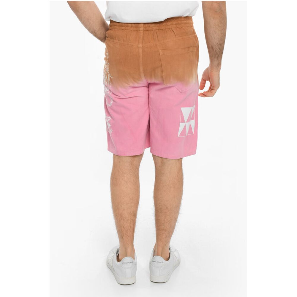 Vyner Articles Dip-Dye Effect Twill Cotton Shorts
