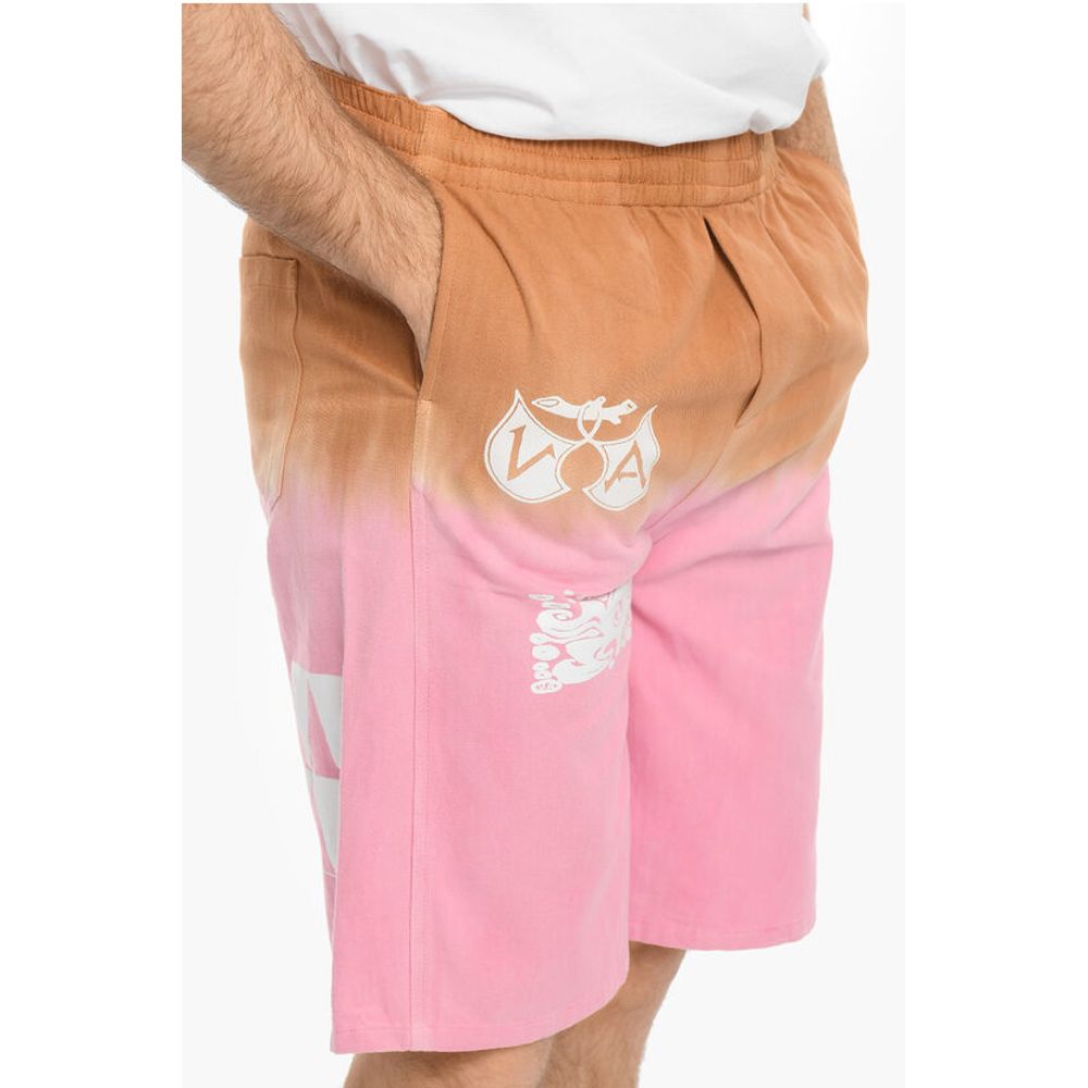 Vyner Articles Dip-Dye Effect Twill Cotton Shorts