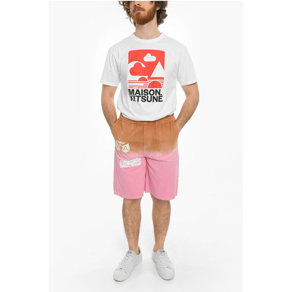 Vyner Articles Dip-Dye Effect Twill Cotton Shorts