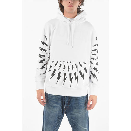 Neil Barrett Maxi Patch Pocket Front RADIAL FAIR-ISLE THUNDERBOLT Hoodie
