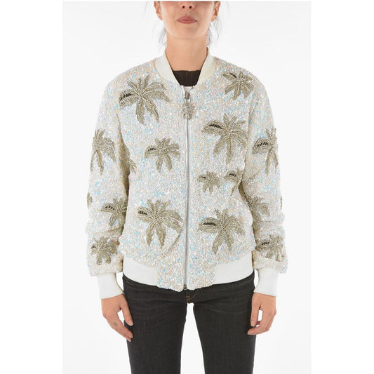 Philipp Plein COUTURE All-Over Sequine and Crystal ALOHA PLEIN Bomber Jack