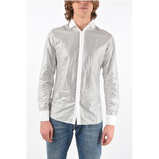 Philipp Plein DIAMOND CUT Jewel Shirt with Spread Collar