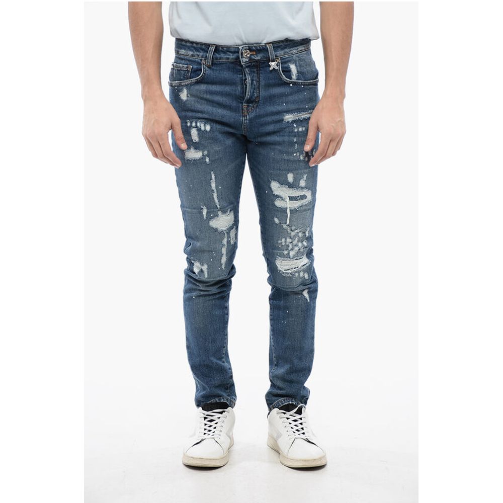 John Richmond Distressed Effect SKY Skinny Fit Jeans 15 cm
